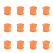 4 inch (10 cm) Grower Round Plastic Pot (Set of 12)(Orange)(With Plate)