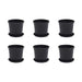4 inch (10 cm) Grower Round Plastic Pot (Set fo 6)(Black)(With Plate)