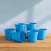 4 inch (10 cm) Grower Round Plastic Pot (Set fo 6)(Sky Blue)(Without Plate)