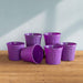 4 inch (10 cm) Grower Round Plastic Pot (Set fo 6)(Violet)(Without Plate)