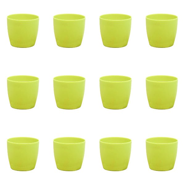 5.7 inch (14 cm) Ronda No.14.5 Round Plastic Planter (Set of 12)(Green)