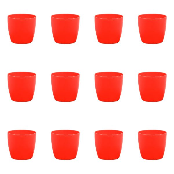 5.7 inch (14 cm) Ronda No.14.5 Round Plastic Planter (Set of 12)(Red)