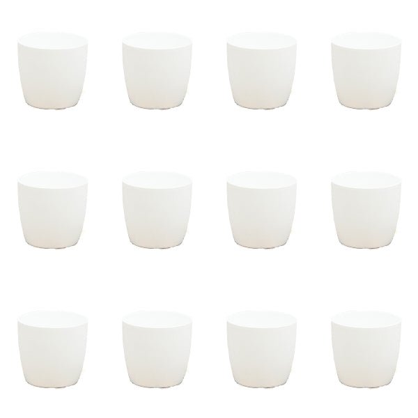5.7 inch (14 cm) Ronda No.14.5 Round Plastic Planter (Set of 12)(White)