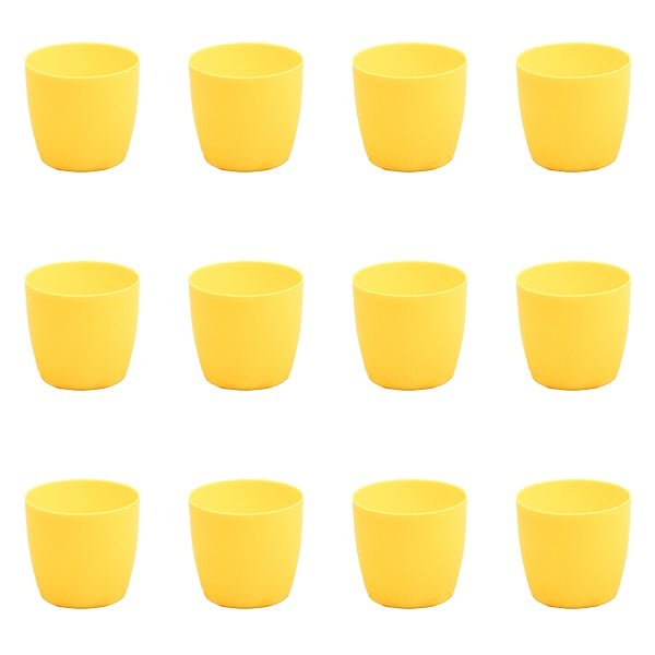 5.7 inch (14 cm) Ronda No.14.5 Round Plastic Planter (Set of 12)(Yellow)