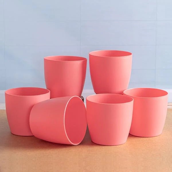 5.7 inch (14 cm) Ronda No.14.5 Round Plastic Planter (Set of 6)(Pastel Pink)