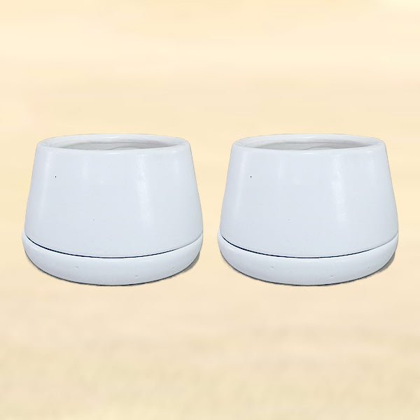 5 inch (12 cm) U Shape Ceramic Pot with Plate