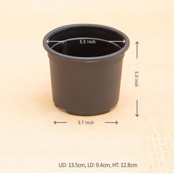 5 inch (13 cm) Grower Round Plastic Pot