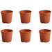 5 inch (13 cm) Grower Round Plastic Pot (Set fo 6)(Terracota)(Without Plate)