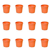 5 inch (13 cm) Grower Round Plastic Pot (Set of 12)(Terracota)(Without Plate)