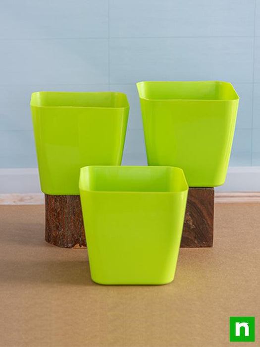 17 inch square plastic planter Buy 6.7 inch (17 cm) Square Plastic Planter with Rounded Edges (Green) (set of 3) online from Nurserylive at lowest price