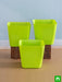 6.7 inch (17 cm) square plastic planter with rounded edges (green) (set of 3) 