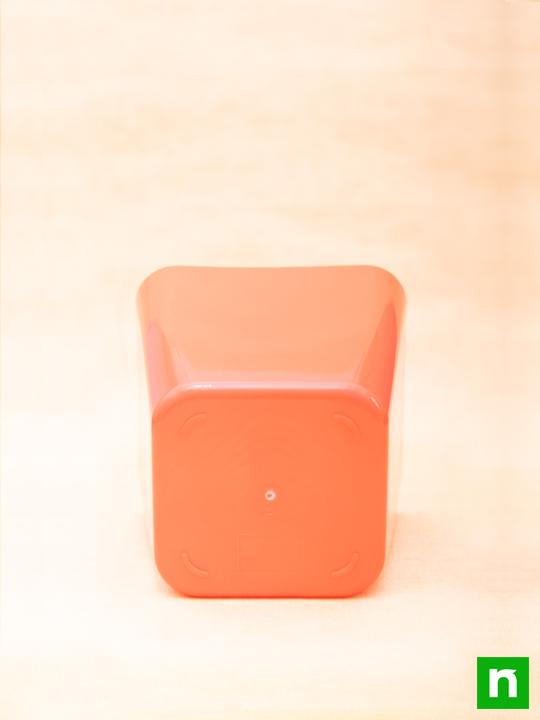 6.7 inch (17 cm) square plastic planter with rounded edges (red) (set of 3) 