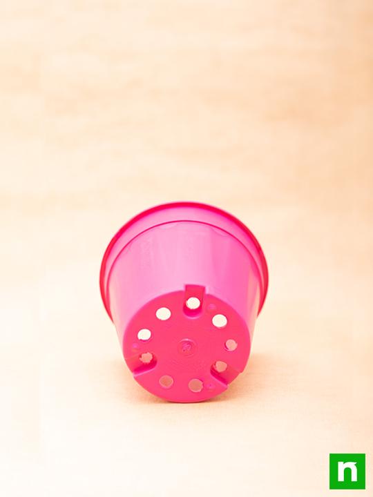 6 inch (15 cm) grower round plastic pot (dark pink) (set of 6) 
