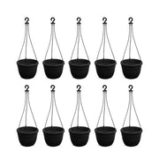 7.1 inch (18 cm) Corsica No. 18 Hanging Round Plastic Pot (Set of 10)(Black)