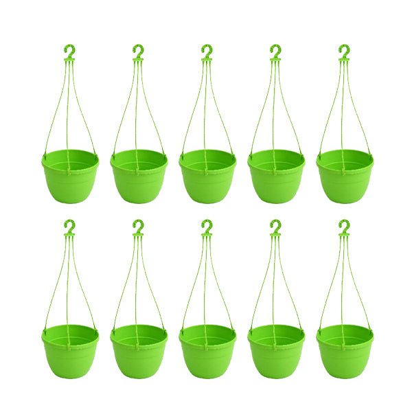 7.1 inch (18 cm) Corsica No. 18 Hanging Round Plastic Pot (Set of 10)(Green)