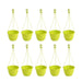 7.1 inch (18 cm) Corsica No. 18 Hanging Round Plastic Pot (Set of 10)(Lime Yellow)