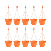 7.1 inch (18 cm) Corsica No. 18 Hanging Round Plastic Pot (Set of 10)(Orange)