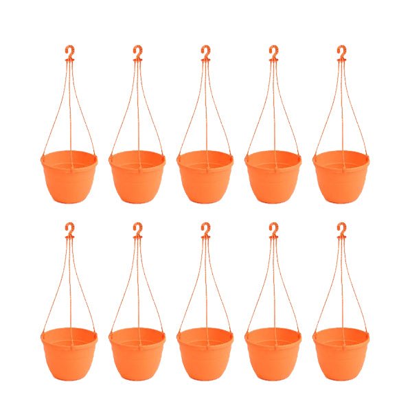 7.1 inch (18 cm) Corsica No. 18 Hanging Round Plastic Pot (Set of 10)(Orange)