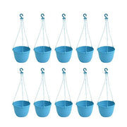 7.1 inch (18 cm) Corsica No. 18 Hanging Round Plastic Pot (Set of 10)(Sky Blue)