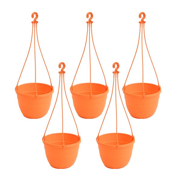 7.1 inch (18 cm) Corsica No. 18 Hanging Round Plastic Pot (Set of 5)(Orange)