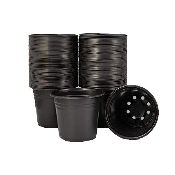 7.2 inch (18 cm) Round Plastic Thermoform Pot  (Set of 50)(Black)