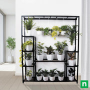 bring eye - catching elegance with plants on metal stand for bright indirect light location