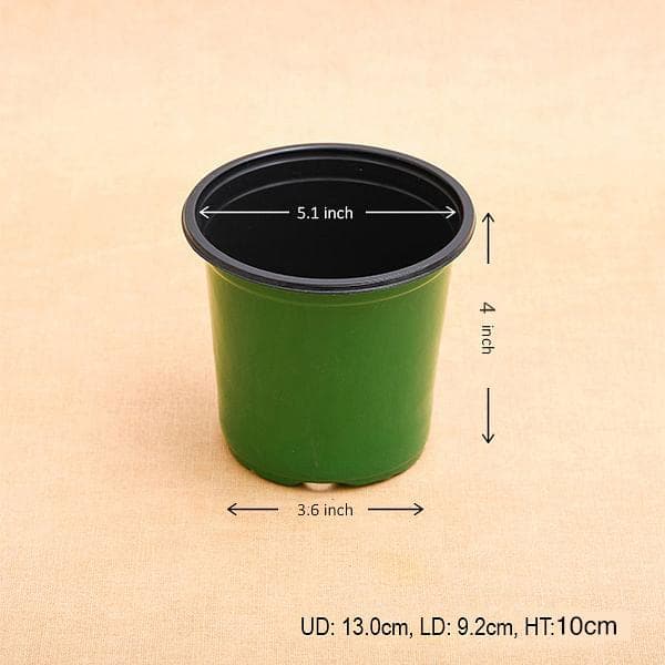 5.1 inch (13 cm) round plastic thermoform pot (mix color) - pack of 20