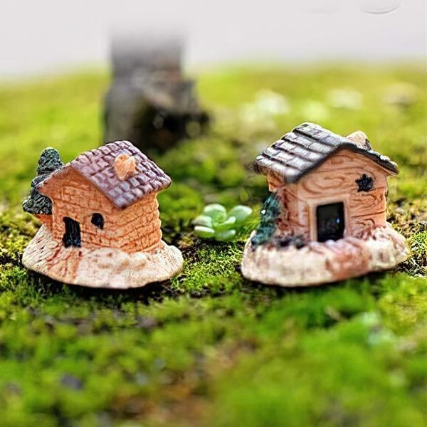 cottage plastic miniature garden toys - 2 pieces