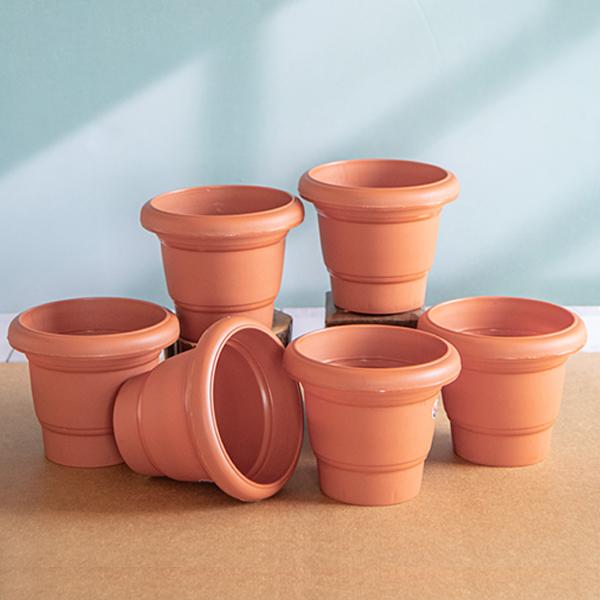 plastic plant basket Buy 6.1 inch (15 cm) Green No. 5 Round Plastic Planter (Terracotta Color) (set of 6) online from Nurserylive at lowest price