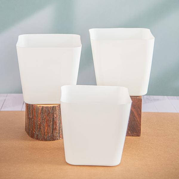 white plastic planter Buy 6.7 inch (17 cm) Square Plastic Planter with Rounded Edges (White) (set of 3) online from Nurserylive at lowest price