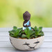diy praying buddha in nature - miniature garden