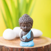praying buddha plastic miniature garden toy (blue - 1 piece