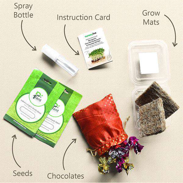gardening made easy with microgreens grow mat gardening kit and chocolate - corporate gift (set of 30)