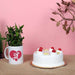 treat your mom with a cake and 2 layer lucky bamboo in a mug 