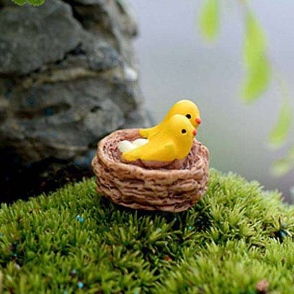 bird nest plastic miniature garden toy - 1 piece