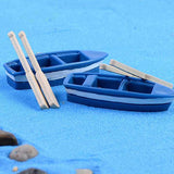 Boat with oars plastic miniature garden toys - 1 Set