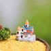 brick villa plastic miniature garden toy (blue) - 1 piece