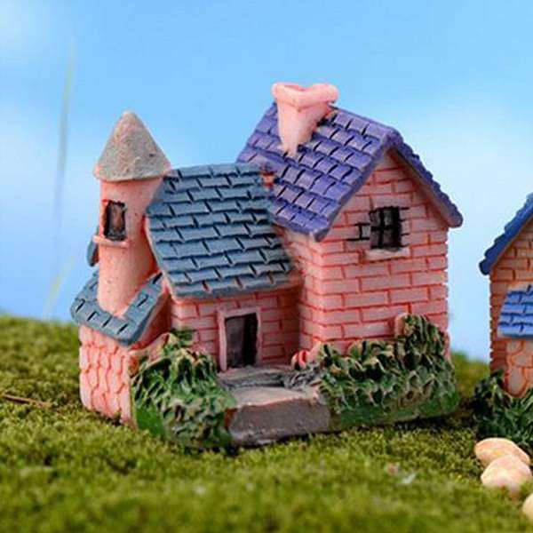 Buy Brick villa plastic miniature garden toy (Blue, Violet) 1 Piece