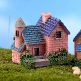 Brick villa plastic miniature garden toy (Blue, Violet) - 1 Piece