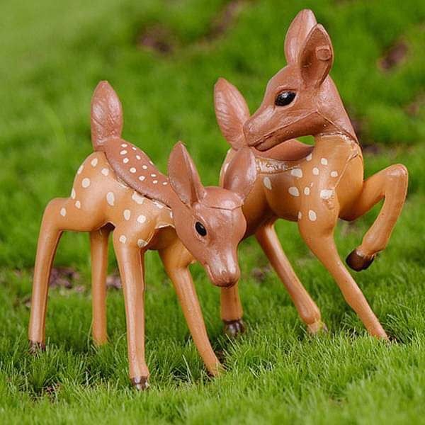 deer plastic miniature garden toys - 1 pair