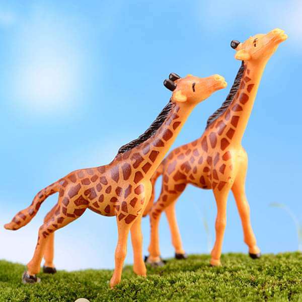 giraffe plastic miniature garden toys - 1 pair