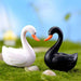 love swan couple plastic miniature garden toys - 1 pair