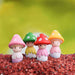 mushroom head girl plastic miniature garden toys (random color) - 4 pieces