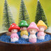 mushroom head girl plastic miniature garden toys (random color) - 4 pieces