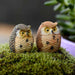 owls plastic miniature garden toys (brown) - 1 pair
