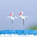 pin flamingos plastic miniature garden toys (white) - 1 pair