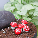 Pin foam mushrooms miniature garden toys (Red) - 5 Pieces