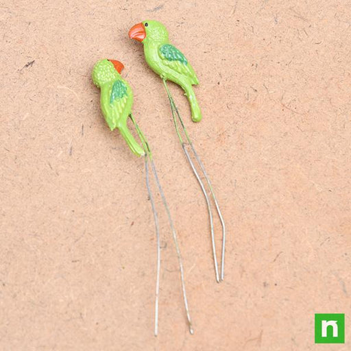 pin parrots plastic miniature garden toys - 1 pair