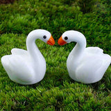Swan plastic miniature garden toys - 1 Pair
