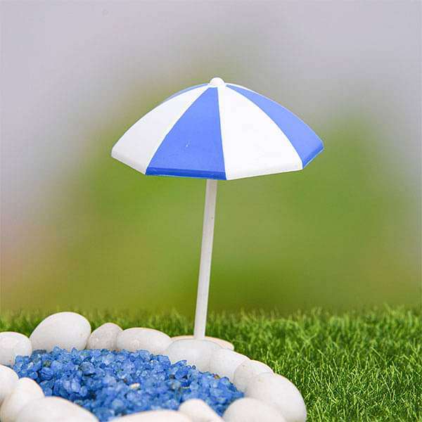 umbrella plastic miniature garden toy (white - 1 piece